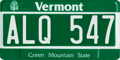 VT license plate ALQ547
