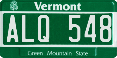 VT license plate ALQ548
