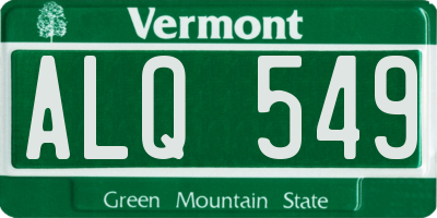 VT license plate ALQ549