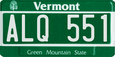 VT license plate ALQ551