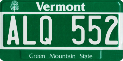 VT license plate ALQ552