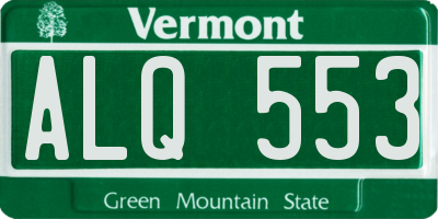 VT license plate ALQ553