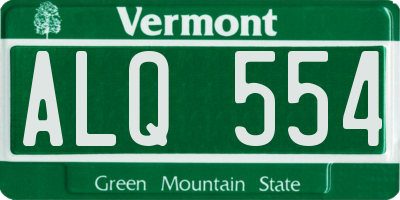 VT license plate ALQ554