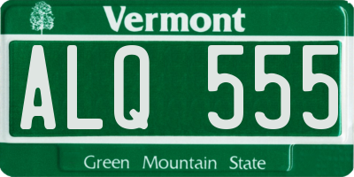VT license plate ALQ555