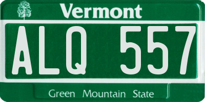VT license plate ALQ557