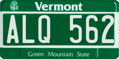 VT license plate ALQ562