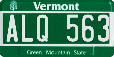 VT license plate ALQ563