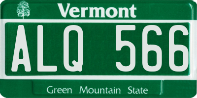 VT license plate ALQ566