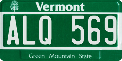 VT license plate ALQ569