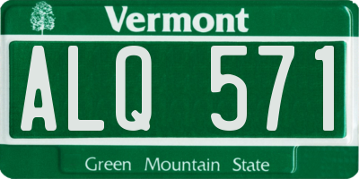 VT license plate ALQ571