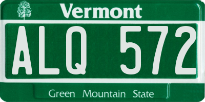 VT license plate ALQ572