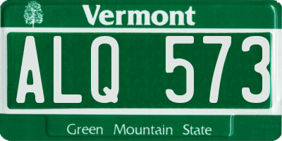 VT license plate ALQ573