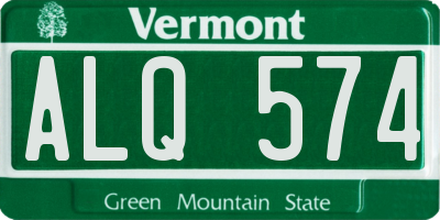 VT license plate ALQ574