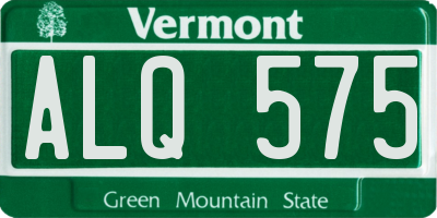 VT license plate ALQ575