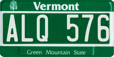 VT license plate ALQ576