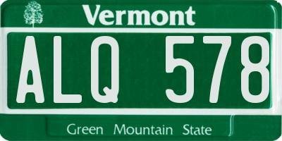 VT license plate ALQ578