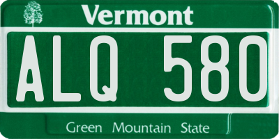 VT license plate ALQ580
