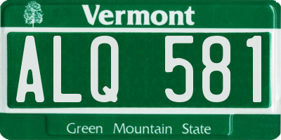 VT license plate ALQ581