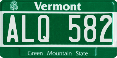VT license plate ALQ582