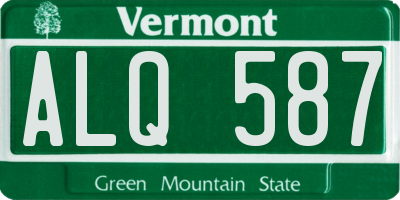 VT license plate ALQ587