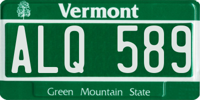 VT license plate ALQ589