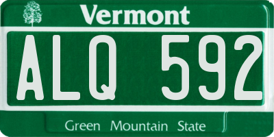 VT license plate ALQ592