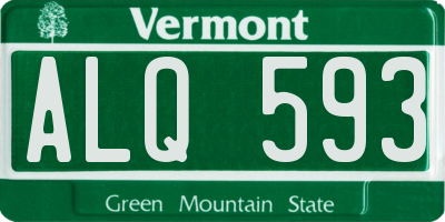 VT license plate ALQ593