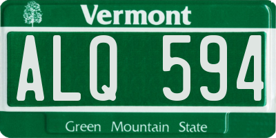VT license plate ALQ594