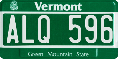 VT license plate ALQ596