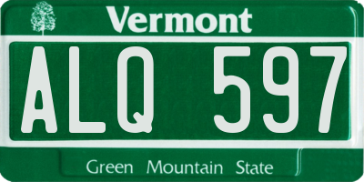 VT license plate ALQ597