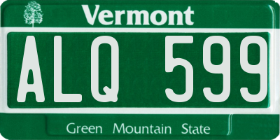 VT license plate ALQ599