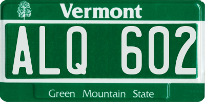 VT license plate ALQ602