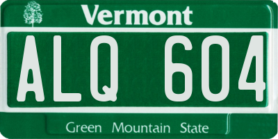 VT license plate ALQ604