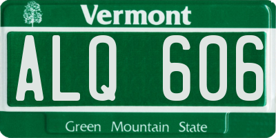 VT license plate ALQ606