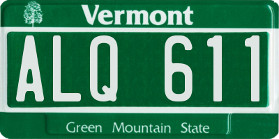 VT license plate ALQ611