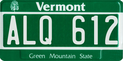 VT license plate ALQ612