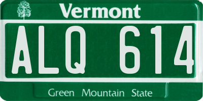 VT license plate ALQ614