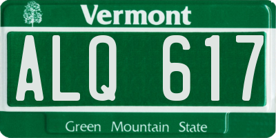 VT license plate ALQ617