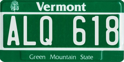 VT license plate ALQ618