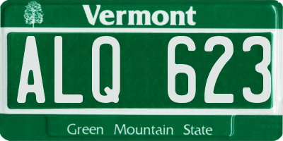 VT license plate ALQ623