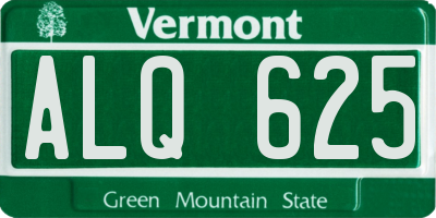 VT license plate ALQ625