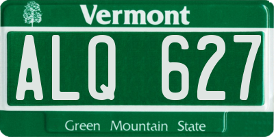 VT license plate ALQ627