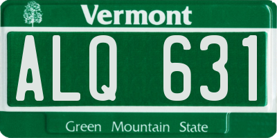 VT license plate ALQ631