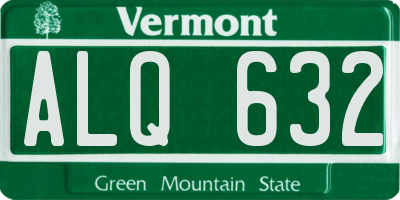 VT license plate ALQ632