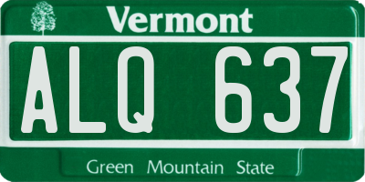 VT license plate ALQ637