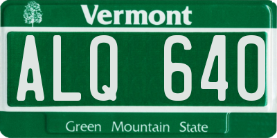 VT license plate ALQ640