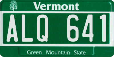 VT license plate ALQ641