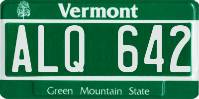 VT license plate ALQ642