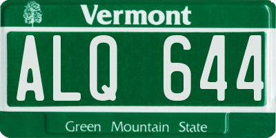 VT license plate ALQ644