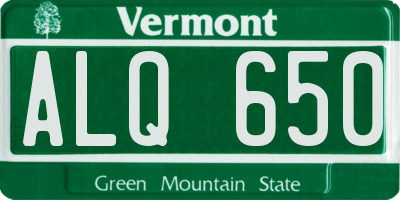 VT license plate ALQ650
